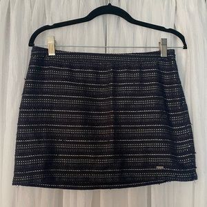 Navy Hollister Tweed like Skirt